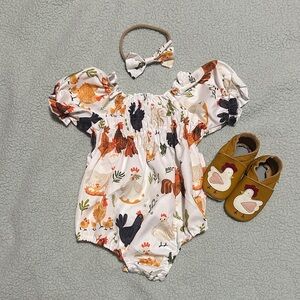 Chicken Baby Romper Set